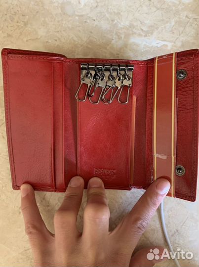 Кошелек кожа красный