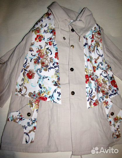 Лёгкий льнян0й женский пиджак; 54раз