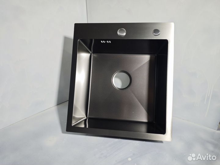 Мойка для кухни,графит,соты,45х50,оружейный сталь