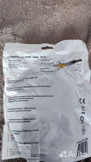 Кабель displayport hdmi 10м