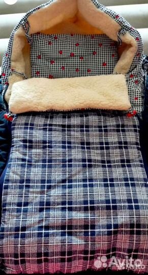 Конверт в коляску на овчине + сумка переноска
