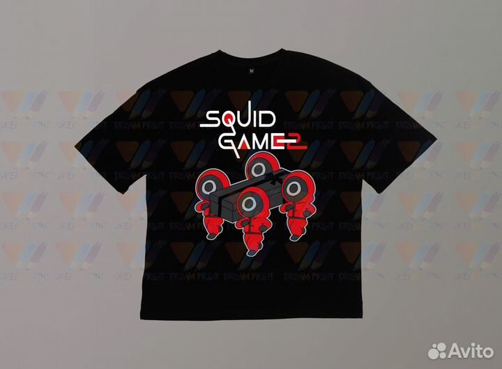 Футболка Игра в кальмара Охрана с ящиком. Squid Ga