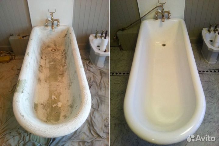 Эмалировка и реставрация покрытия ванны акрилом