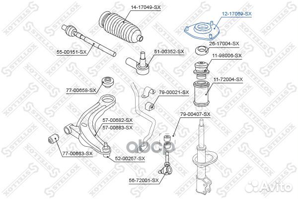 Опора амортизатор передний Mitsubishi/Stellox