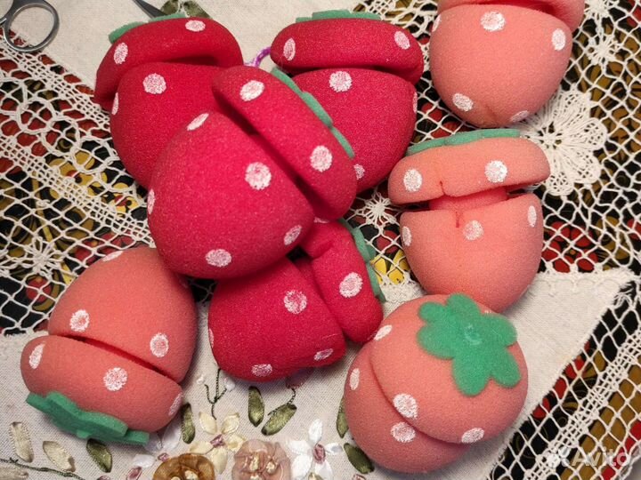 Бигуди корейские клубничка
