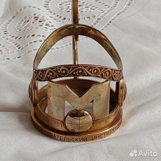 Подстаканник 100 лет метрологии латунь редкий