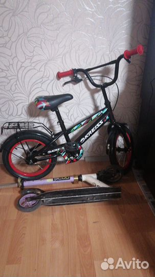 Велосипед детский и самокат