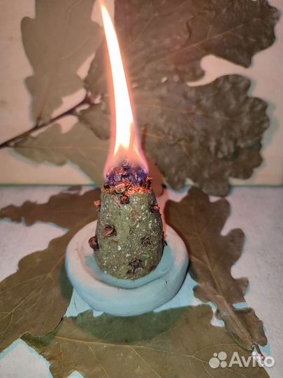 Свечи травяные зелёные денежные