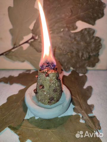 Свечи травяные зелёные денежные