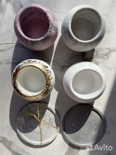 Подсвечник из гипса для чайных свечей