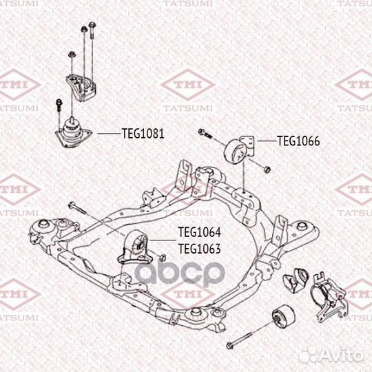 Подушка двигателя/кпп tatsumi TEG1081 hyundai