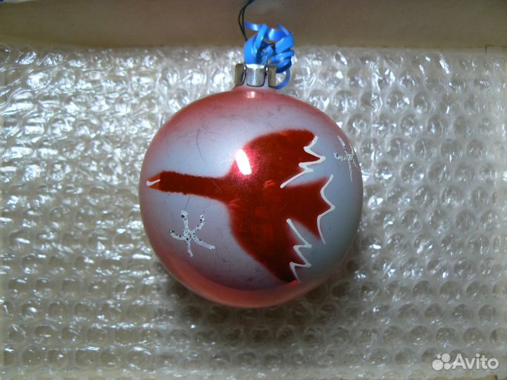 Елочные игрушки шары 3 шт., стекло СССР