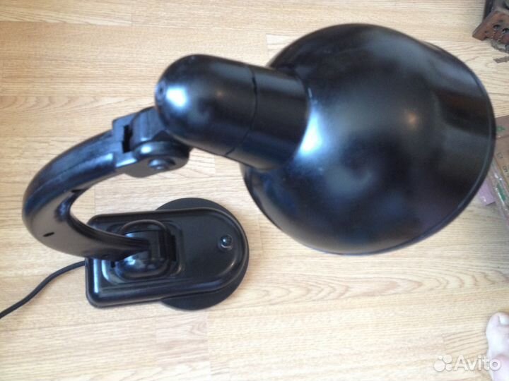 Лампа настольная карболитовая черная нквд