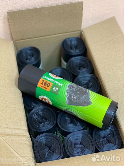 Мешки для мусора пвд в рулоне 160л,150шт