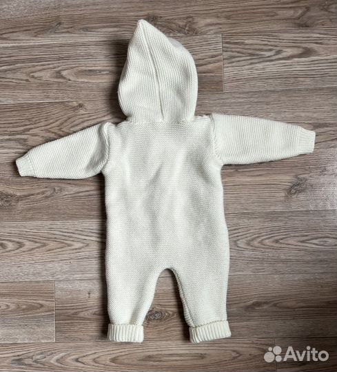 Комбинезон для новорожденного вязаный 62-68