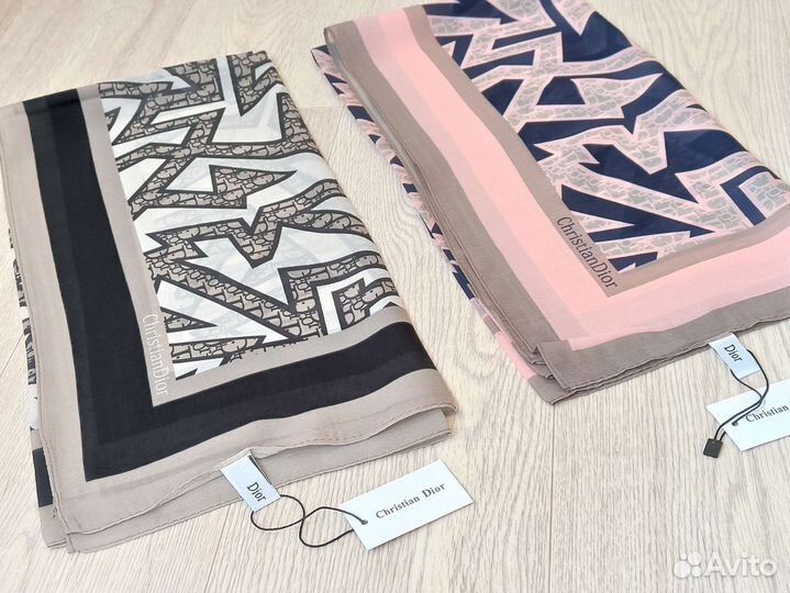 Платок Шифоновый Christian Dior розовый с синим
