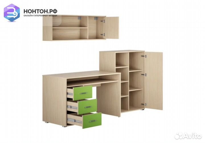 Уголок школьника Паскаль-4 дуб молочный / лайм