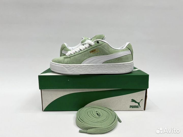 Кеды puma suede xl зелёные