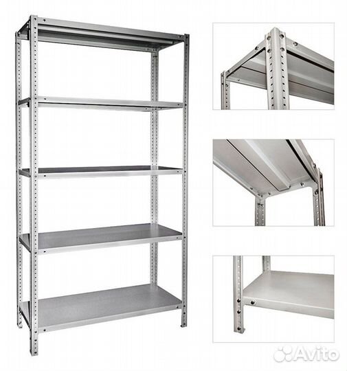 Полочные металлические стеллажи 100-125кг на полку