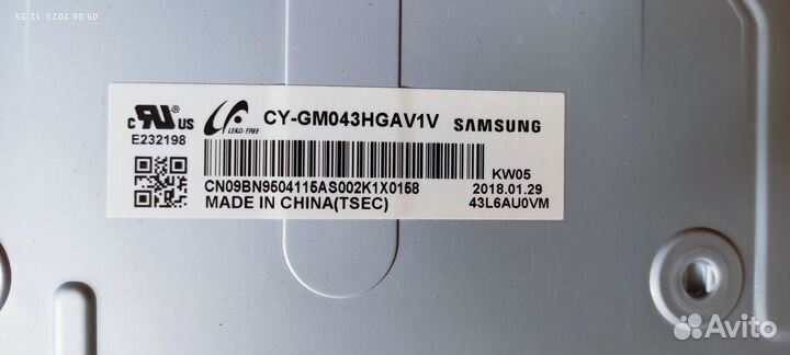 Плата для телевизора samsung UE43NU6100uxru