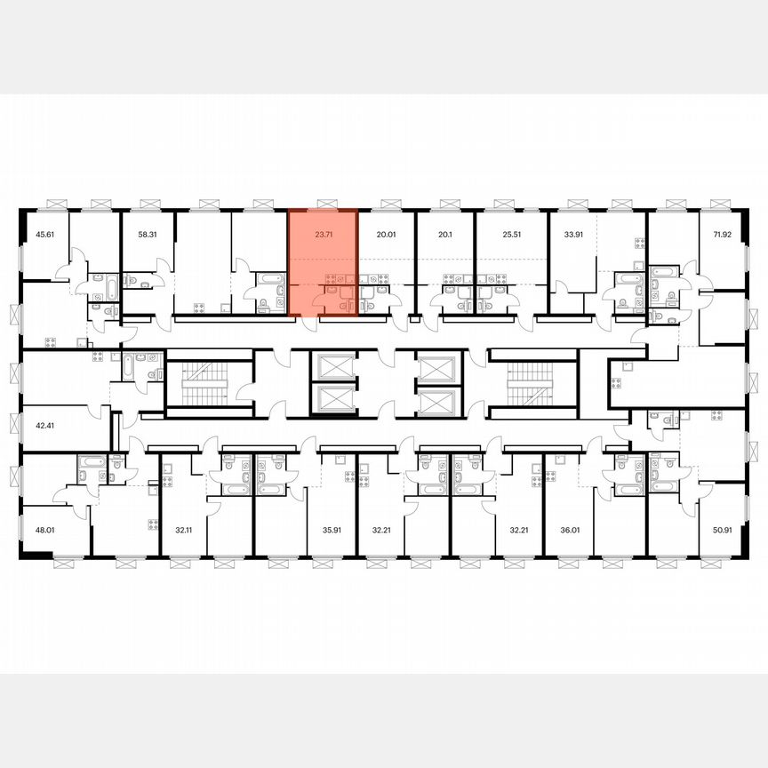 Квартира-студия, 23,7 м², 33/38 эт.