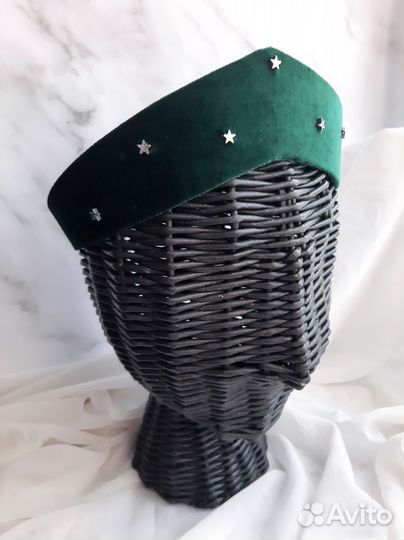 Ободок кокошник современный бархатный