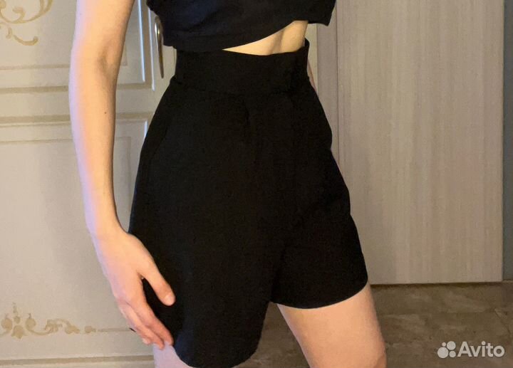 Черные шорты Зара женские
