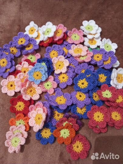 Вязаные цветы