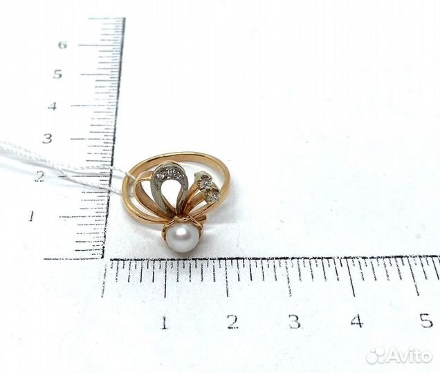 Золотое кольцо с бриллиантами 18,5 р-р