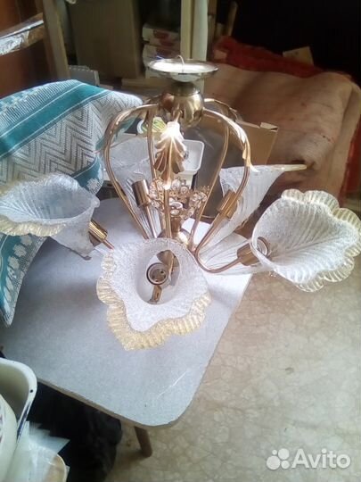 Люстра потолочная бу пятирожковая