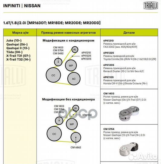 Ролик генератора с натяж. мех. для а/м Nissan Q