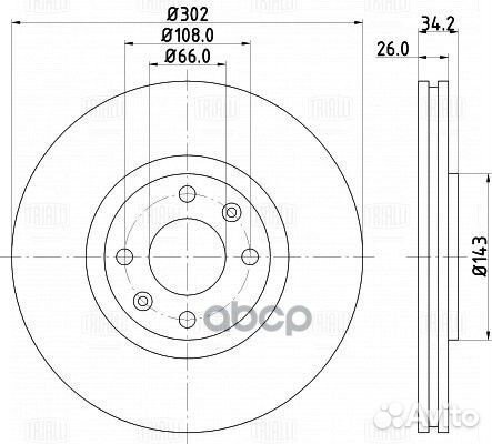 Диск тормозной peugeot 308 (07) /208 (12) /citr