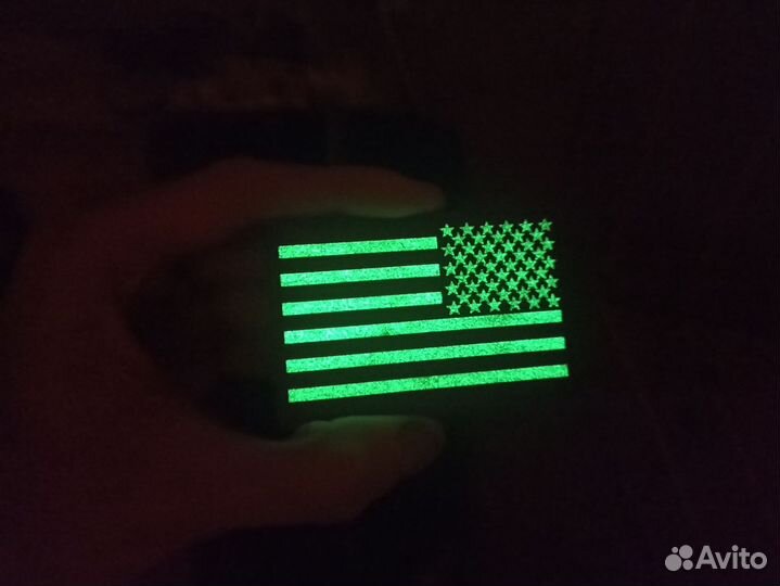 Патч/нашивка флаг США. пвх, светящийся
