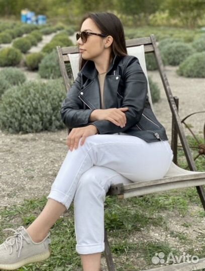 Кожаная куртка косуха massimo dutti XS