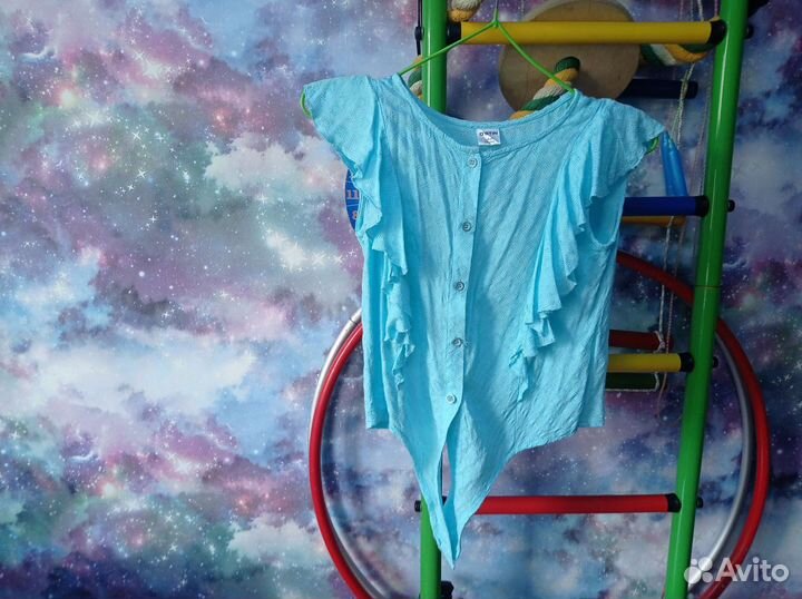 Блузка голубая 134