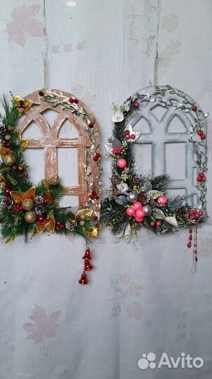 Рождественские композиции и венки. Ручная работа