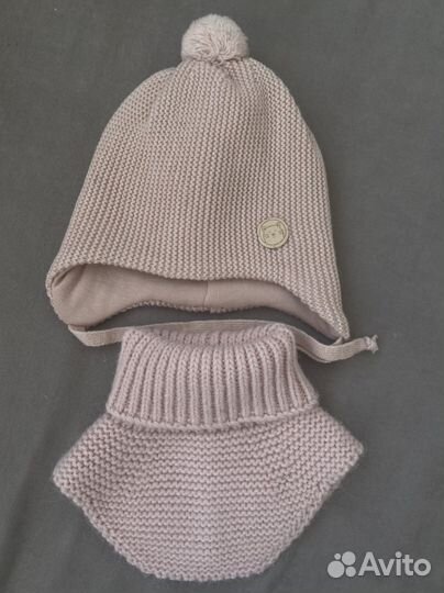 Комплект шапка, шарф-снуд для девочки