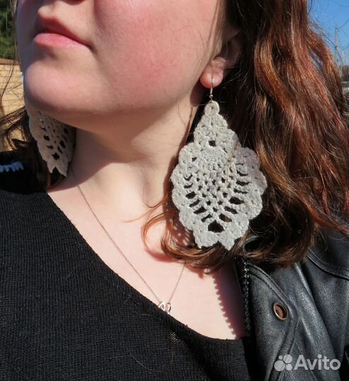 Вязаные серьги
