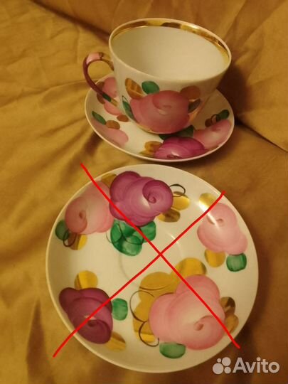 Чайная пара гигант Розы Дулево