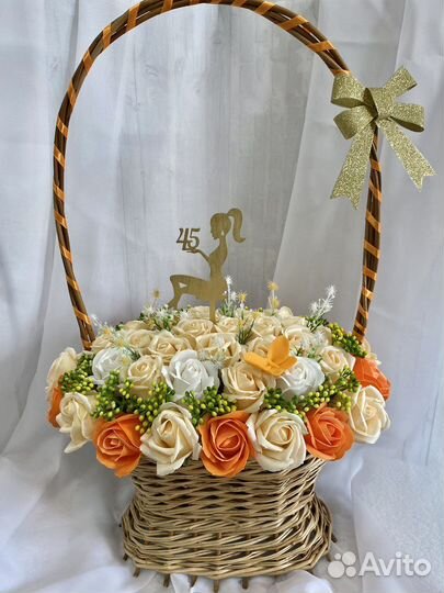 Букет из мыльных роз