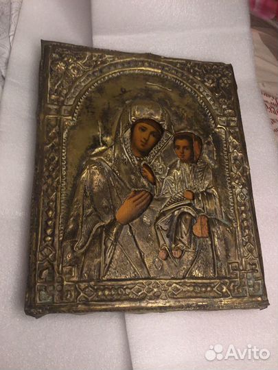 Старинная икона Богородица письмо