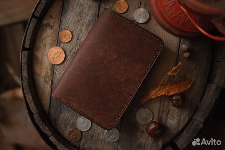 Обложка кожаная на документы, ручная работа