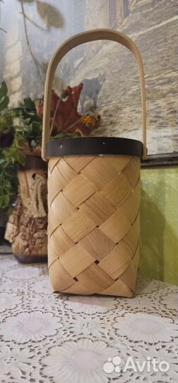 Корзина плетеная для ягод / интерьерная новая