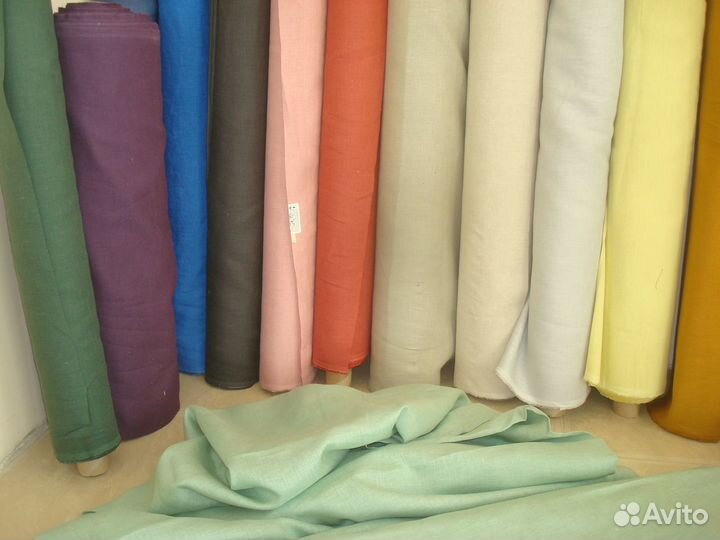 Льняные ткани для скатертей портьер