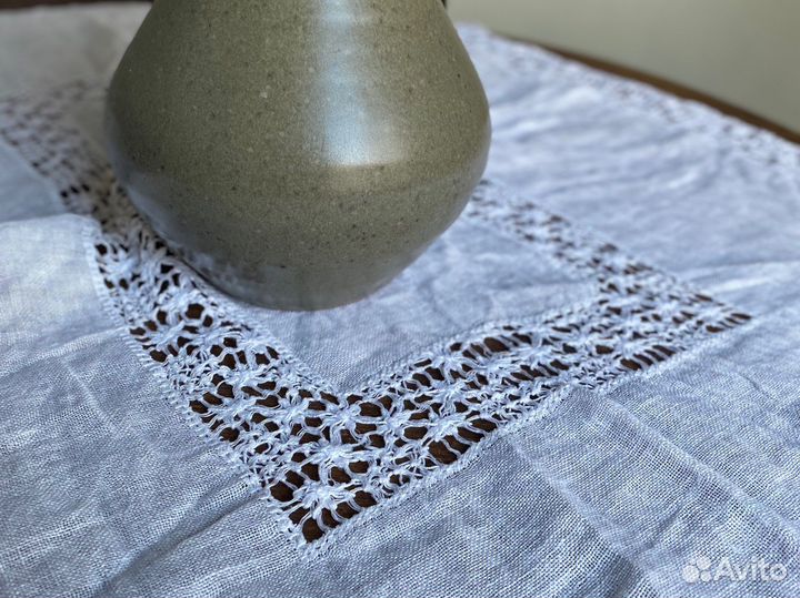 Скатерть льняная шитье мережка