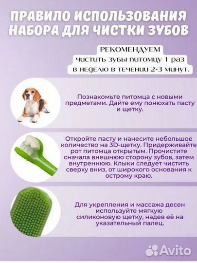 Зубная щетка и паста для собак