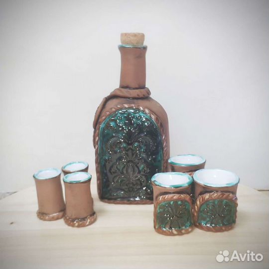 Штоф керамический с рюмками