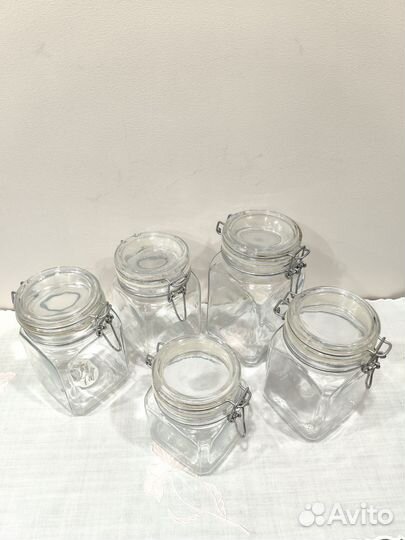 Банки стеклянные с бугельным замком 5 шт