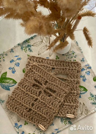 Салфетка подставка из джута