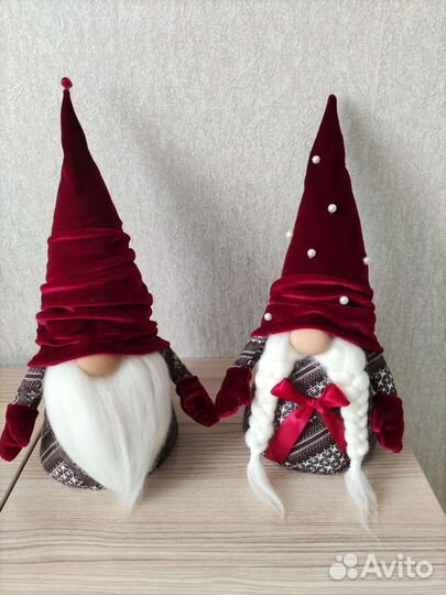 Новогодний скандинавский гном подарок ручной работ